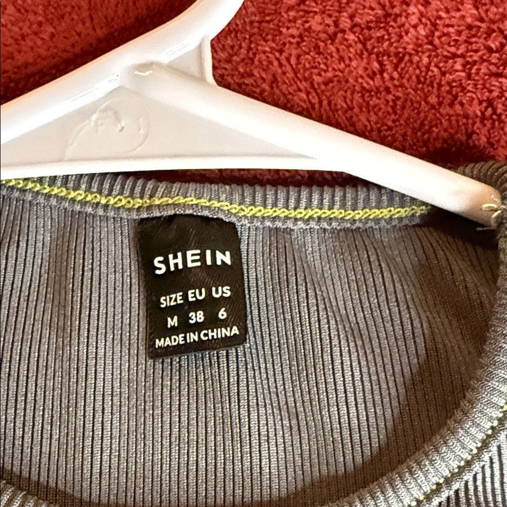 SHEIN Gray Ribbed Top - Picture 2 of 5